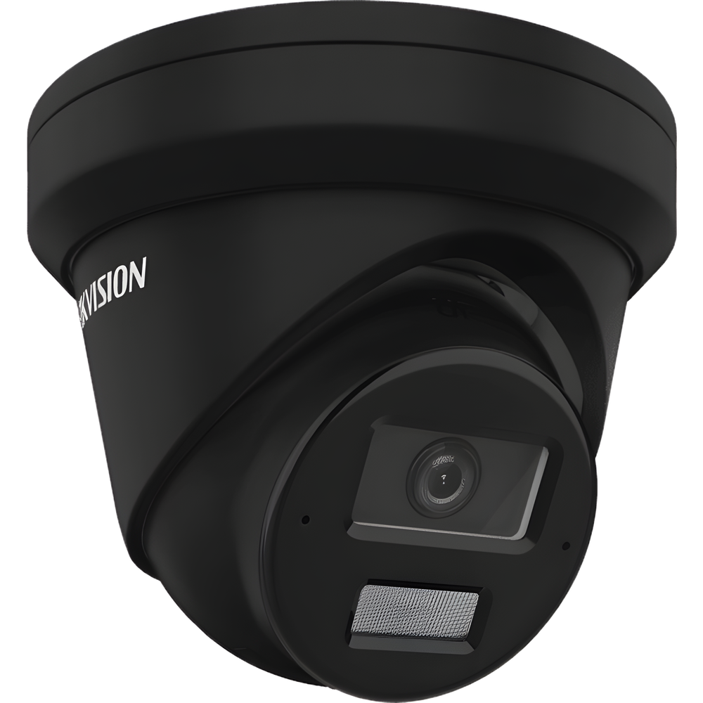 [Dual Light + 2 Micrófonos de Doble Matriz] Turret IP 4 Megapixel / Color Negro / Lente 2.8 mm / 30 mts Luz Blanca + 30 mts IR / ACUSENSE / Exterior IP67 / WDR 120 dB / PoE / ONVIF / Micro SD / Metal / ACUSEEK