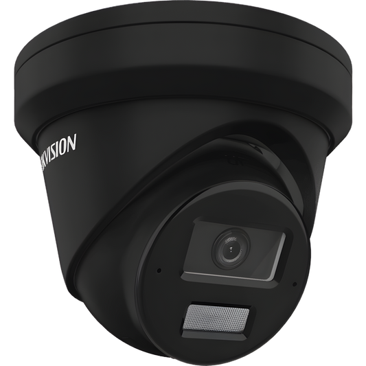 [Dual Light + 2 Micrófonos de Doble Matriz] Turret IP 4 Megapixel / Color Negro / Lente 2.8 mm / 30 mts Luz Blanca + 30 mts IR / ACUSENSE / Exterior IP67 / WDR 120 dB / PoE / ONVIF / Micro SD / Metal / ACUSEEK