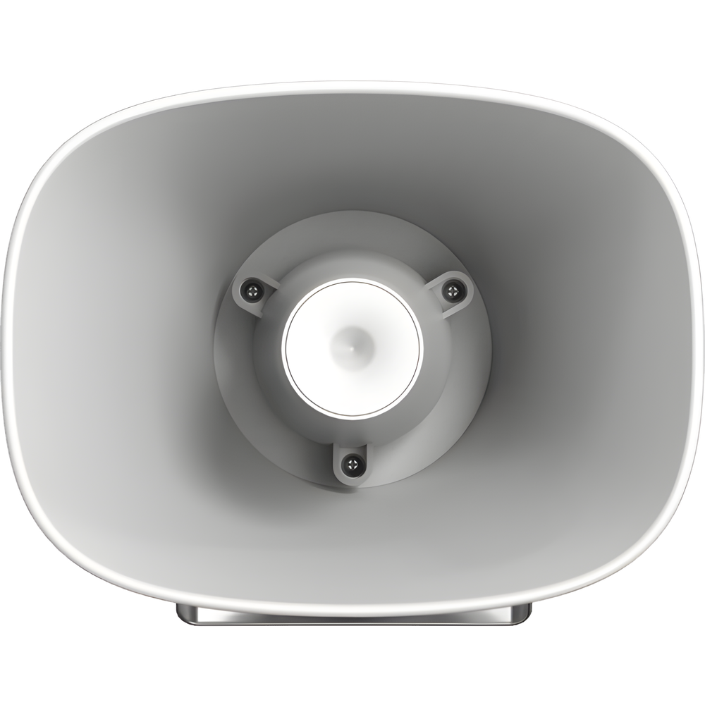Bocina (Altavoz IP ) | Tipo Trompeta | 25 Watts | POE | Anti-corrosión | Metal | IK10 | Entrada de alarma | Voceo en tiempo real | Calendarización de audios | Síntesis de Voz (TTS)