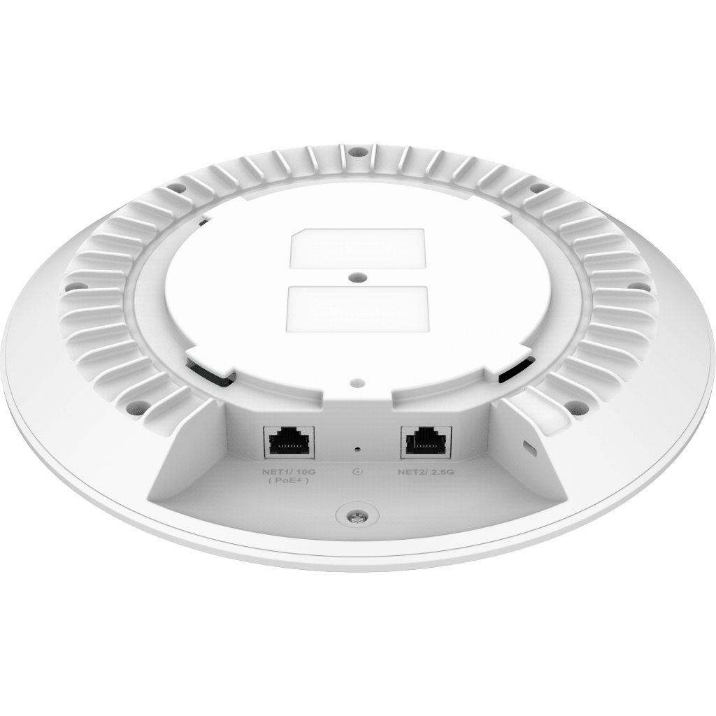 Punto de Acceso Wi-Fi 7 Empresarial BE21000 / Throughput 21 Gbps Inalámbrico / MU-MIMO 4x4:4 (5GHz y 6GHz) / 768 Clientes Simultáneos / Puerto 10G PoE++ y 2.5G / MLO - 4096 QAM - Multi-RU / Gestión Integrada 50 APs / BLE 5.3 / Cobertu