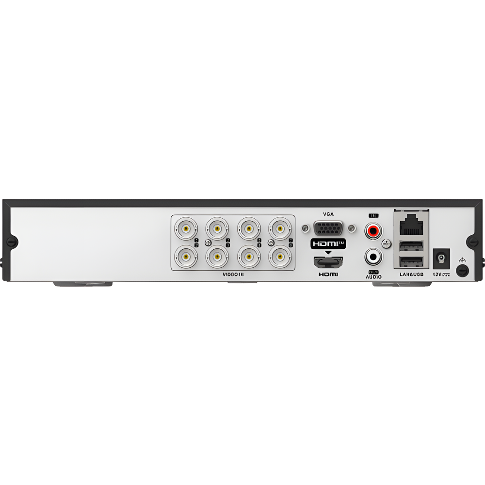 [Audio Bidireccional] DVR 8 Canales TurboHD + 2 Canales IP / 2 Megapixel (1080p) Lite / Acusense Lite (Evita Falsas Alarmas) / Audio por Coaxitron / 1 Bahia de Disco Duro / H.265+ / Salida de Vídeo Full HD