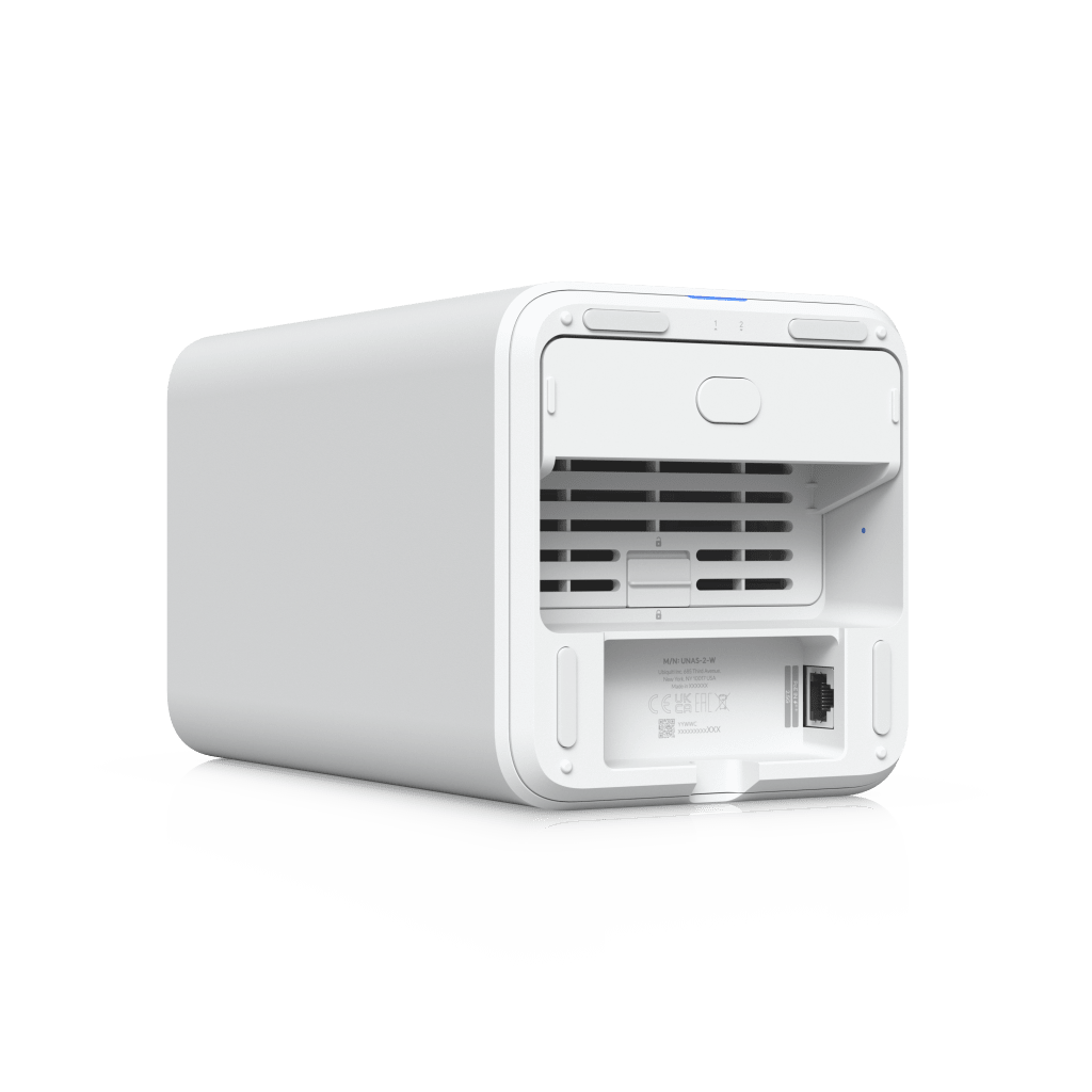 UniFi UNAS-2 – Servidor NAS Compacto de 2 Bahías para HDD 3.5" SATA, Puerto 2.5 GbE, USB-C y PoE++