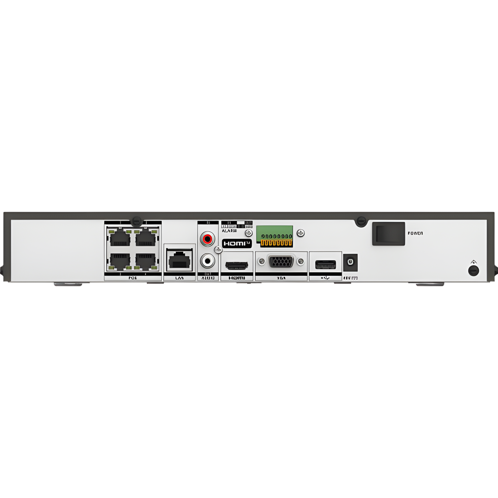 [Acusearch] NVR 12 Megapíxel (4K) / 4 canales IP / 4 Puertos PoE+ / Reconocimiento Facial / AcuSense (Evita Falsas Alarmas) / 1 Bahías de Disco Duro / HDMI en 4K / 300 Metros PoE Modo Extendido