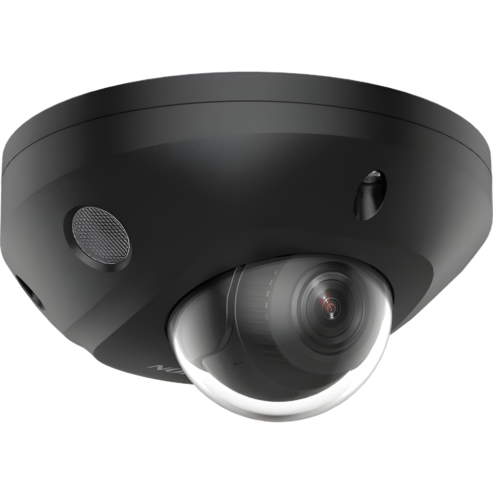 [Dual Light + 2 Micrófonos Integrados] Mini Domo IP 4 Megapixel / Color Negro / Lente 2.8 mm / 30 mts Luz Blanca + 30 mts IR / ACUSENSE / Exterior IP67 / IK08 /  WDR 120 dB / PoE / ONVIF / Alarmas I/O / Micro SD / ACUSEEK
