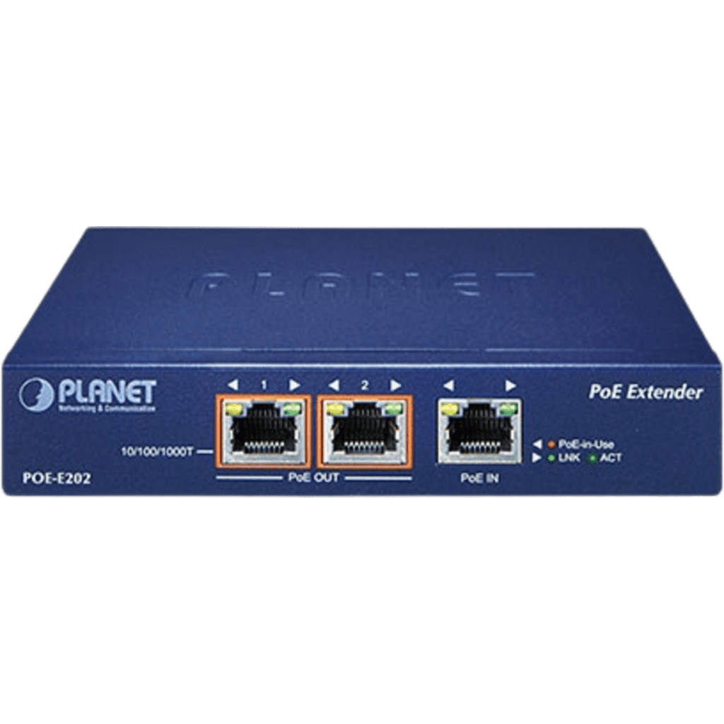 Extensor PoE Gigabit / 1 Puerto PoE+ a 2 Puertos 802.3af/at / Hasta 200 Metros / Metal / Plug and Play / Montaje en Pared