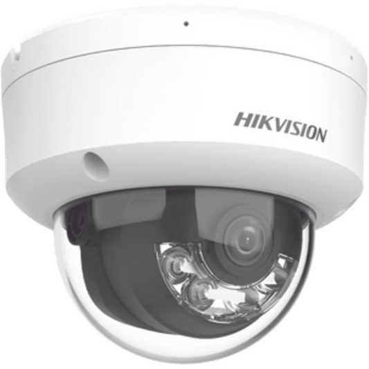 [Dual Light] Domo IP 2 Megapixel / Lente 2.8 mm / 30 mts IR + Luz Blanca / Micrófono Integrado / Antivandálico IK08 / ACUSENSE Lite / Exterior IP67 / H.265+/H.264+ / PoE / ONVIF (Profile S/T)