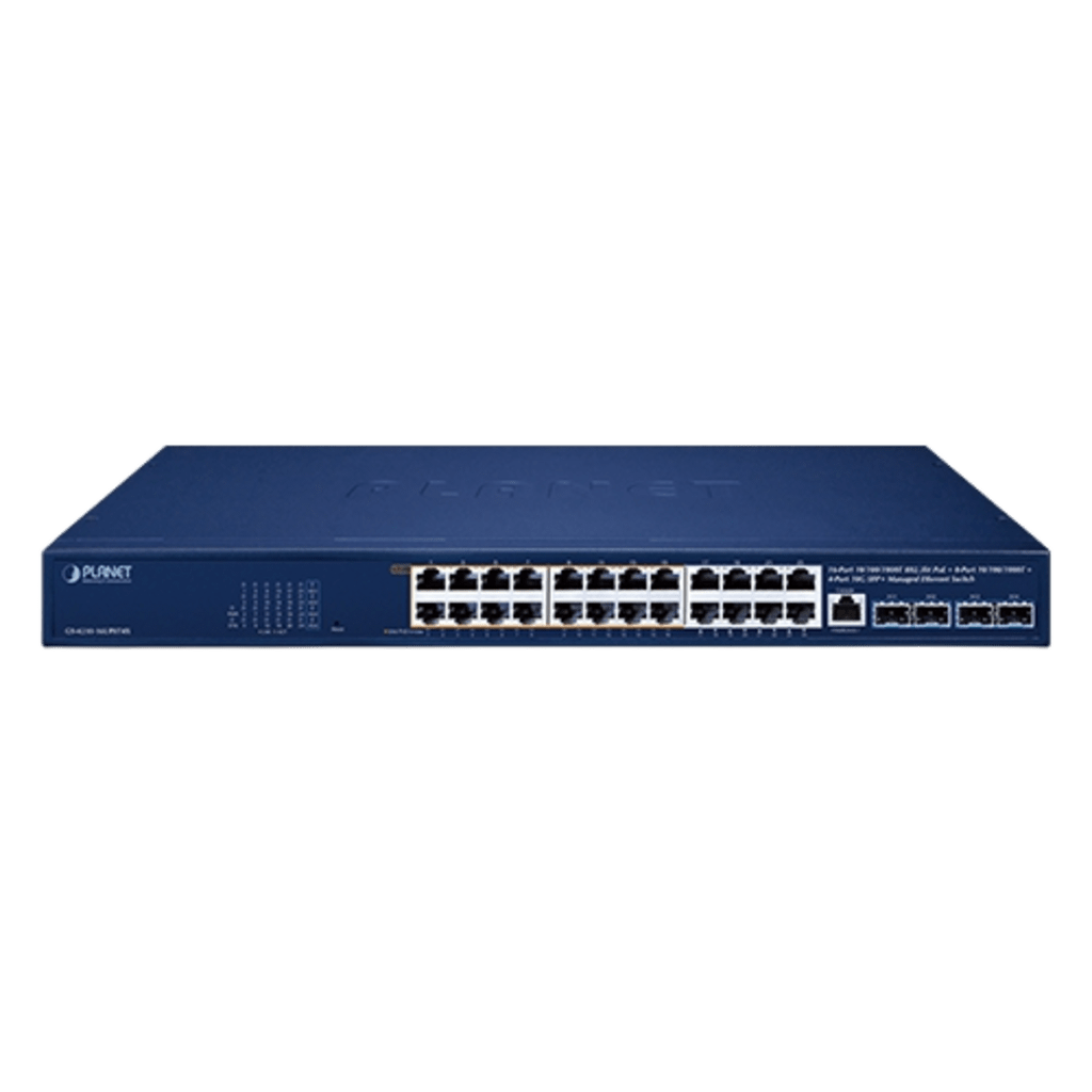 Switch Gestionado PoE++ 802.3bt / 16 Puertos Gigabit PoE++ 95W + 8 Puertos Gigabit + 4 Puertos 10G SFP+ / Presupuesto PoE 420W / IPv6/IPv4 / L2/L4 / ERPS / CloudNMS / Rack 440 mm (17.3 in)
