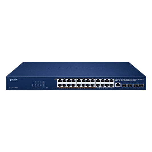 Switch Gestionado PoE++ 802.3bt / 16 Puertos Gigabit PoE++ 95W + 8 Puertos Gigabit + 4 Puertos 10G SFP+ / Presupuesto PoE 420W / IPv6/IPv4 / L2/L4 / ERPS / CloudNMS / Rack 440 mm (17.3 in)