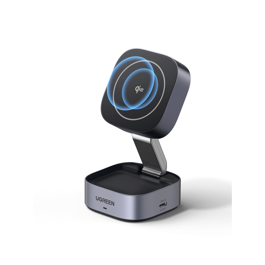 Cargador Inalámbrico 2 en 1 25W / Tecnología Magnética Qi 2 / 15W para Teléfono + 5W para Auriculares / Puerto USB-C 5W / Protecciones Múltiples / Cable USB-C Incluido
