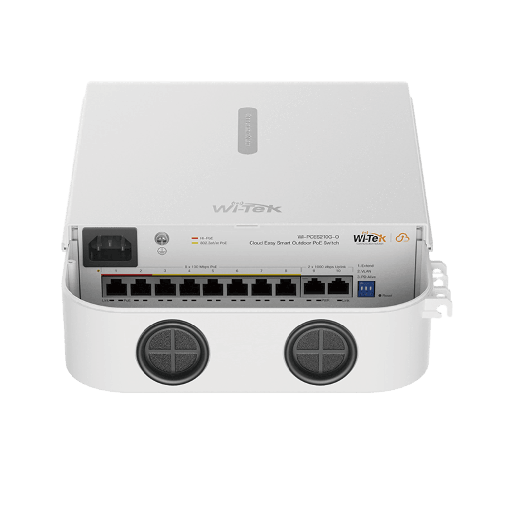 Switch PoE / Administración en la nube / Con 8 puertos 10/100 Mbps PoE af/at / 2 Puertos Ethernet 10/100 MBPS / Presupuesto 100 W / PoE hasta 250 metros / Soporta protocolo ONVIF