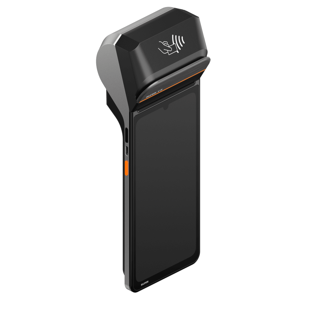 Terminal Móvil Inteligente SUNMI V3 / Pantalla HD+ 6.75" / Procesador Qualcomm Hexa-Core / Impresora Térmica 58 mm / 3GB RAM + 32GB Almacenamiento / Android 13 / 4G LTE / Wi-Fi Dual Band /