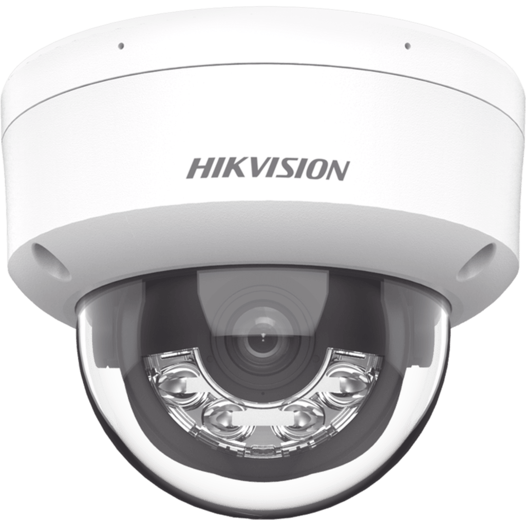 [Dual Light] Domo IP 2 Megapixel / Lente 2.8 mm / 30 mts IR + 30 mts Luz Blanca / Micrófono Integrado / Antivandálico IK08 / ACUSENSE Lite / Exterior IP67 / H.265 / PoE / ONVIF / Micro SD
