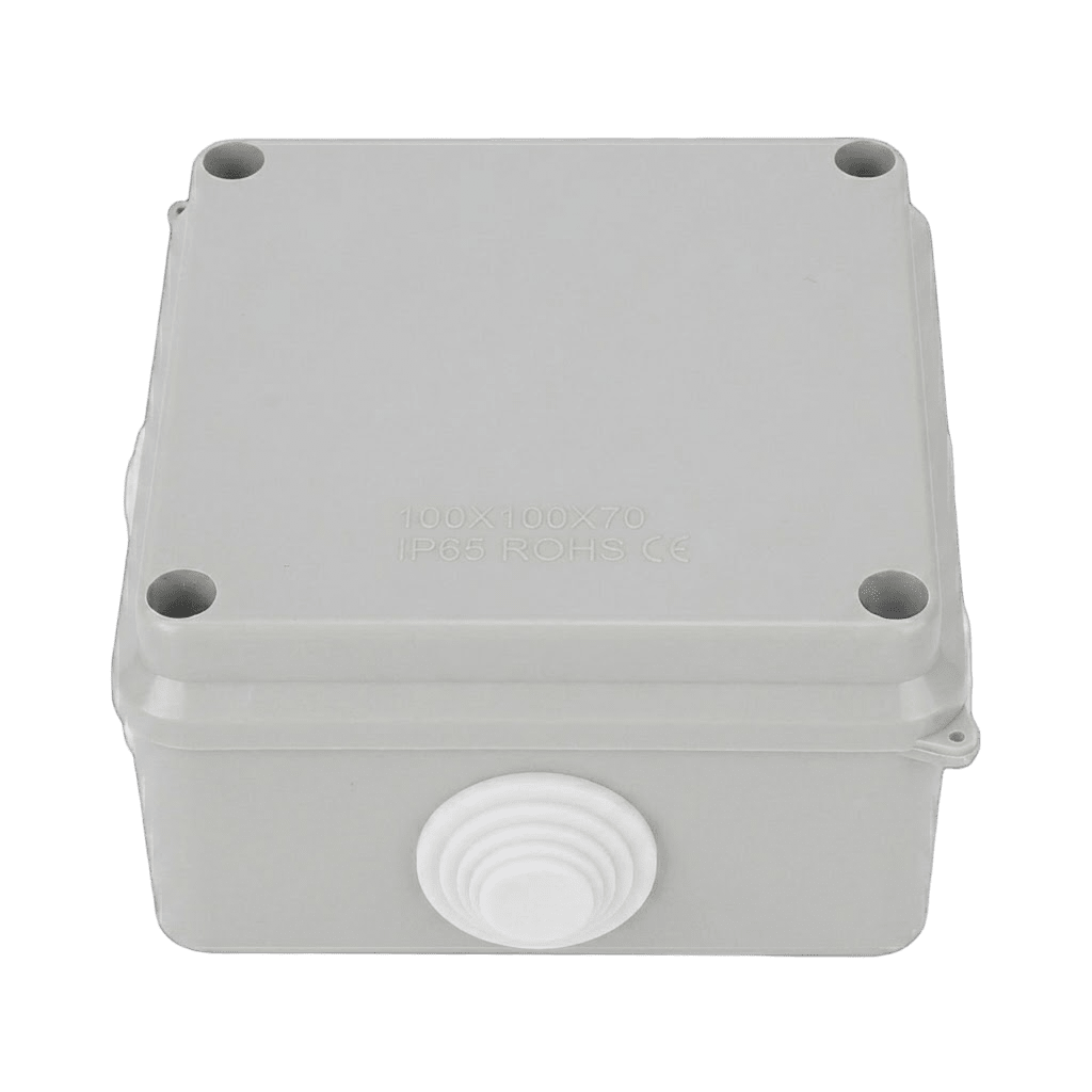 Caja de Conexiones Impermeable IP65, 7 Entradas, Dimensiones 100 x 100 x 70 mm, para Instalaciones Industriales, Comerciales y Residenciales, Incluye Tornillería para su Instalación