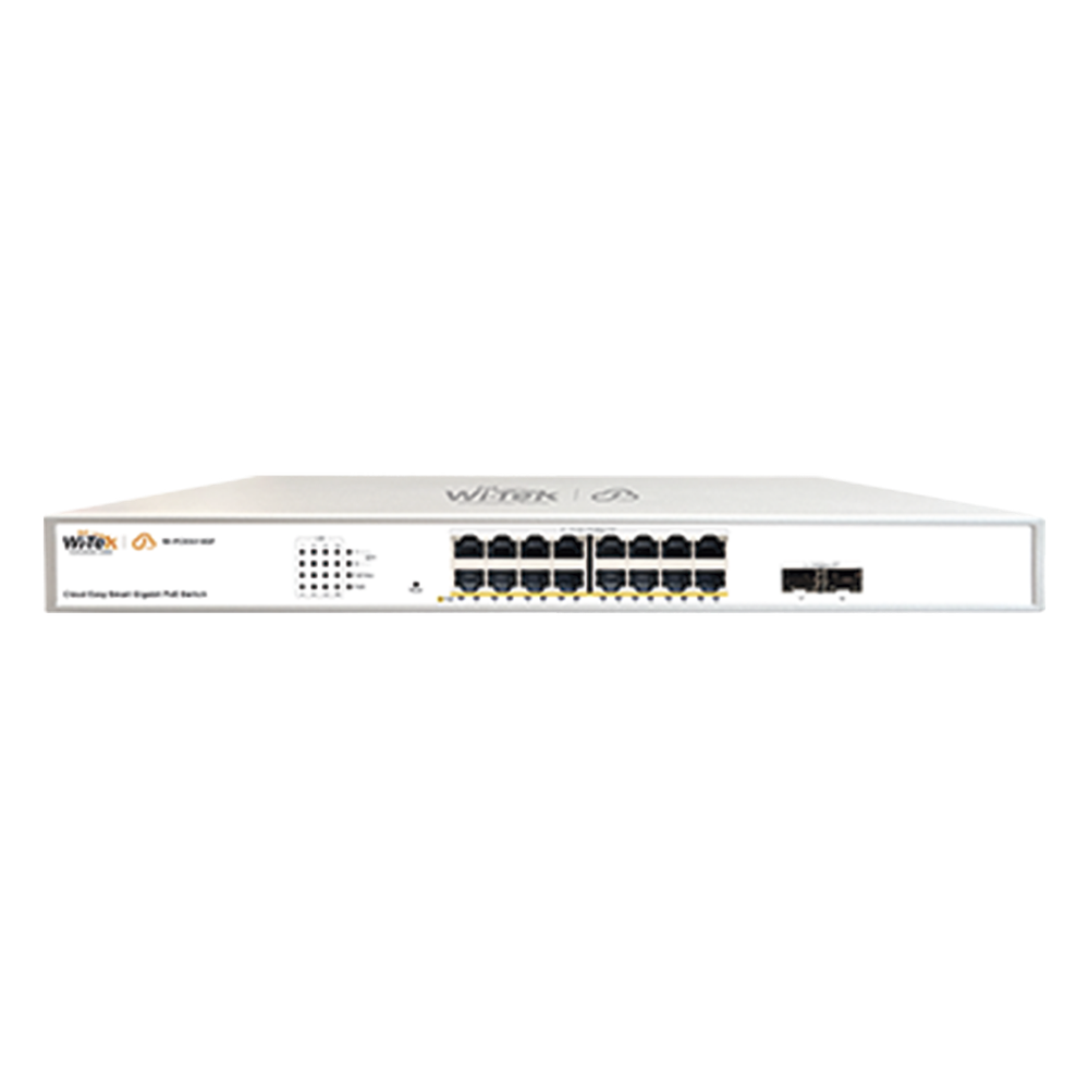 Switch Administrable PoE  / 16 puertos PoE af/at Gigabit /  2 x SFP Gigabit / Administración Cloud Gratuita / Presupuesto 240 W