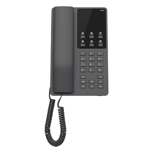 Teléfono IP Hotelero, 2 líneas SIP con 2 cuentas, codec Opus, IPV4/IPV6, color negro, con gestión en la nube GDMS