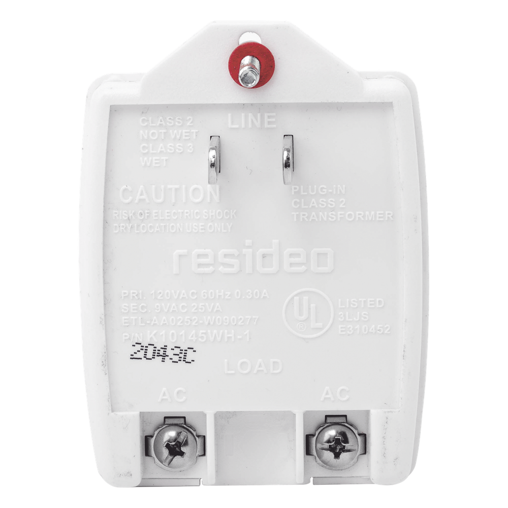Transformador de pared 120 Vca a 9 Vca, 25 VA, Clase 2, con listado UL