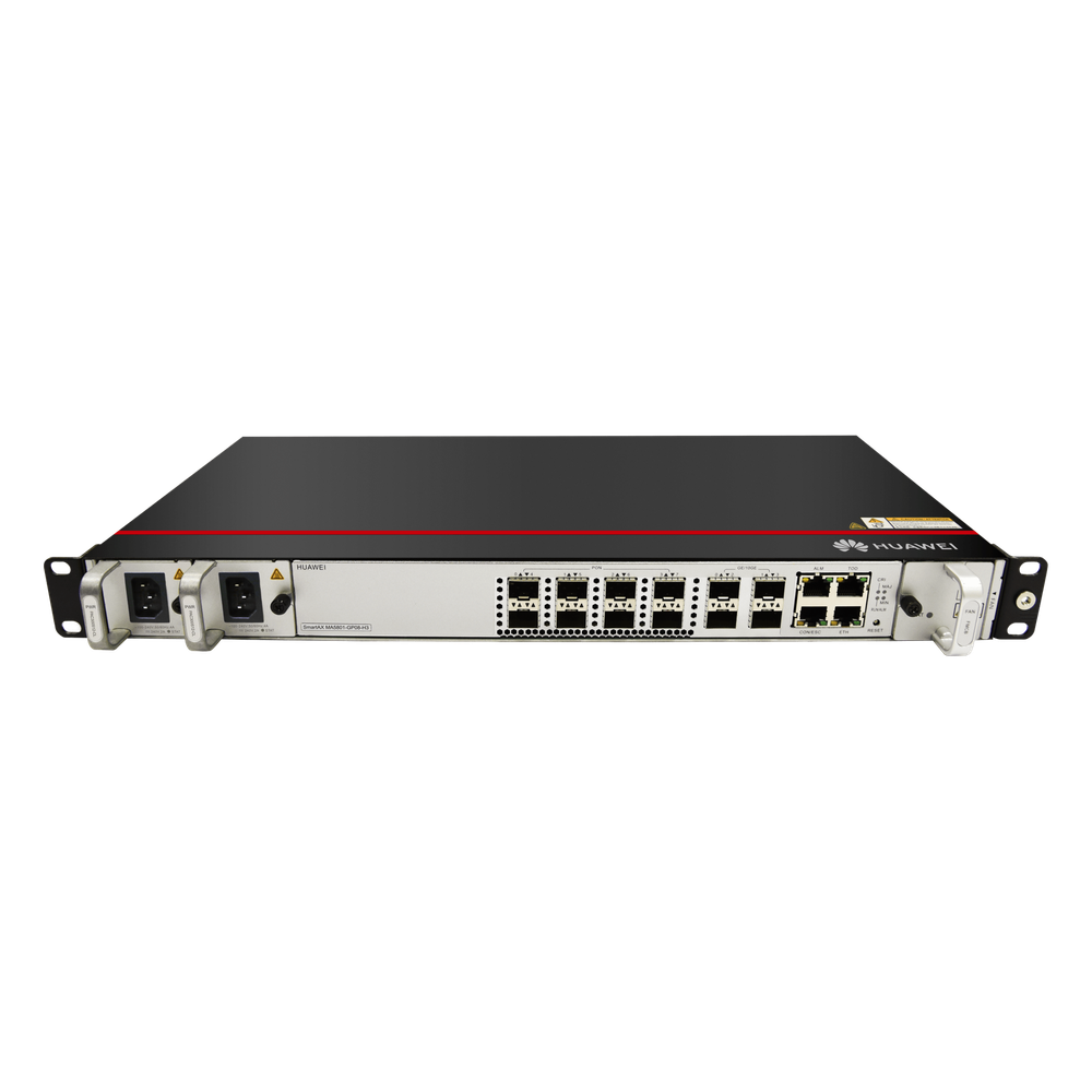 OLT GPON OptiXAccess 8 Puertos con Módulos C+, 4 Puertos Uplink (10GE/GE), Hasta 1024 ONTs, 2 Fuentes de Alimentación AC, 1 UR