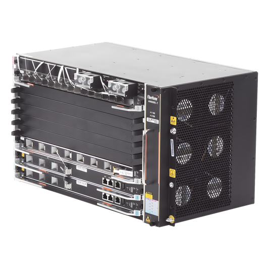 OLT Carrier Class Modular GPON, 6 Ranuras de Servicio, Incluye 1 Tarjeta de Servicio 16 puertos GPON, crecimiento hasta 96 puertos GPON, 6 UR, Gestión por UNM2000, CLI, (Incluye Instalación de software UNM2000)