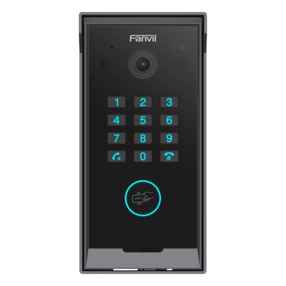 Videoportero Slim IP SIP con Cámara HD, IP IP65, Teclado Numérico y Relé, Apertura por BLE, Tarjeta, Remoto, Protocolo ONVIF, Compatible con App Fanvil Link