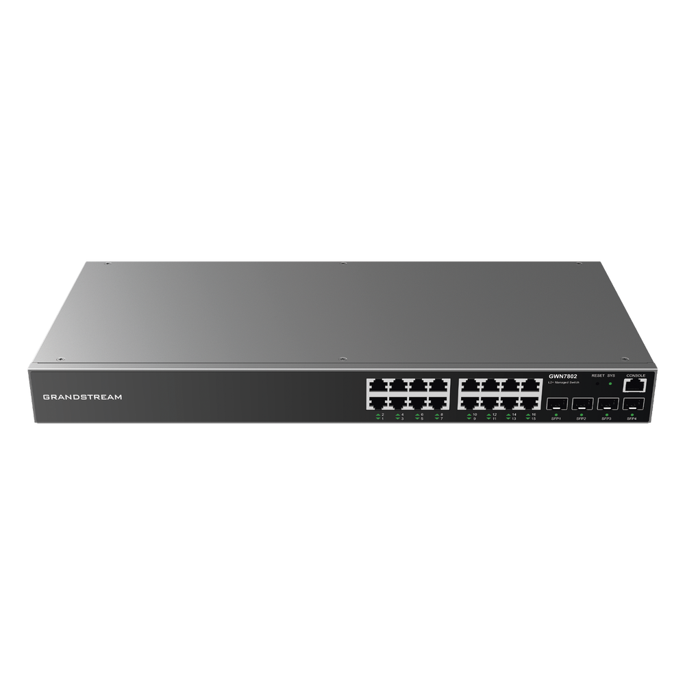 Switch Gigabit Administrable / 16 puertos 10/100/1000 Mbps + 4 Puertos SFP Uplink / Compatible con GWN Cloud.
