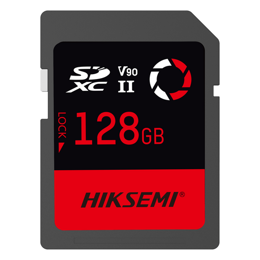Memoria SD / 128 GB / 300 MB/s Lectura / 260 MB/s Escritura / V90 U3 / Para Video 8K Profesional / HIKSEMI CAPTURE E90