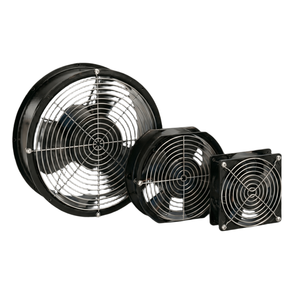 Ventilador Axial Compacto, de 4 Pulgadas, 100 CFM, 115 Vca, De Acero, Color Negro