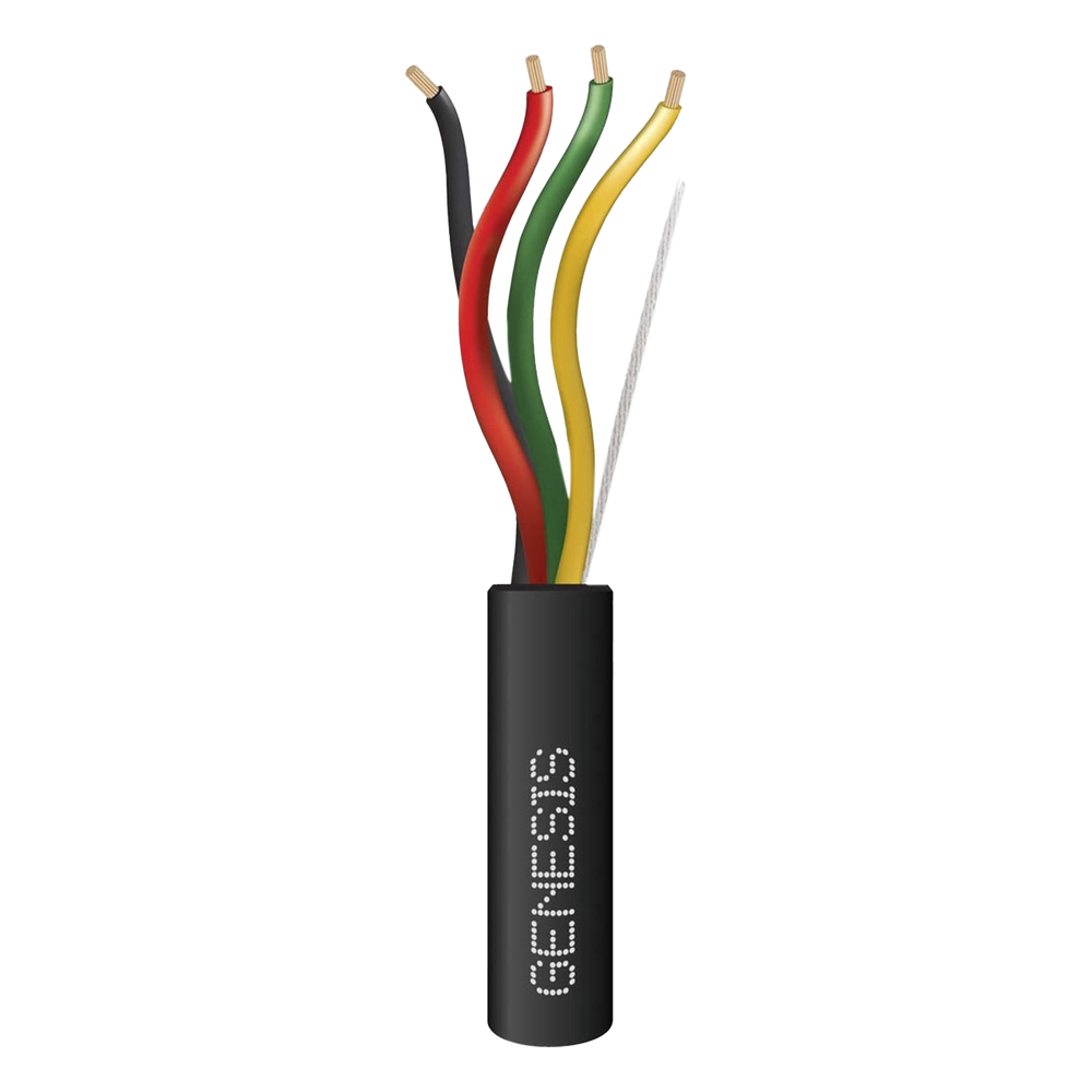 Carrete de Cable 305 Metros (1000 Pies) / 4 x 18 AWG / Cable Direct Burial / Para Uso en Intemperie / Uso en Aplicaciones en Sistemas de Detección de Incendio, Sistemas de Evacuación, Control de Acceso
