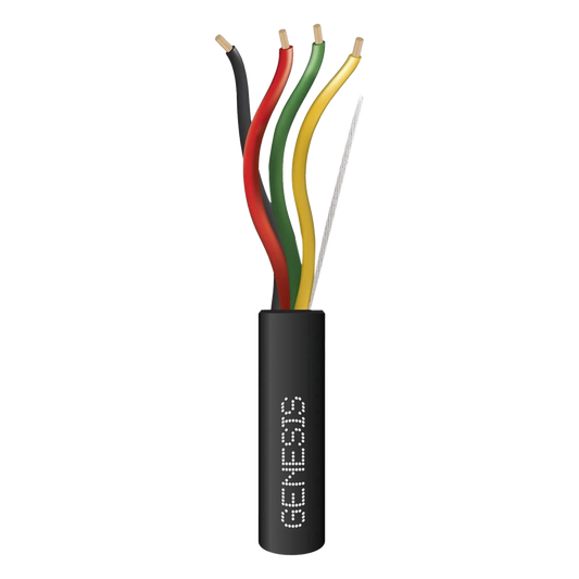 Carrete de Cable 305 Metros (1000 Pies) / 4 x 18 AWG / Cable Direct Burial / Para Uso en Intemperie / Uso en Aplicaciones en Sistemas de Detección de Incendio, Sistemas de Evacuación, Control de Acceso