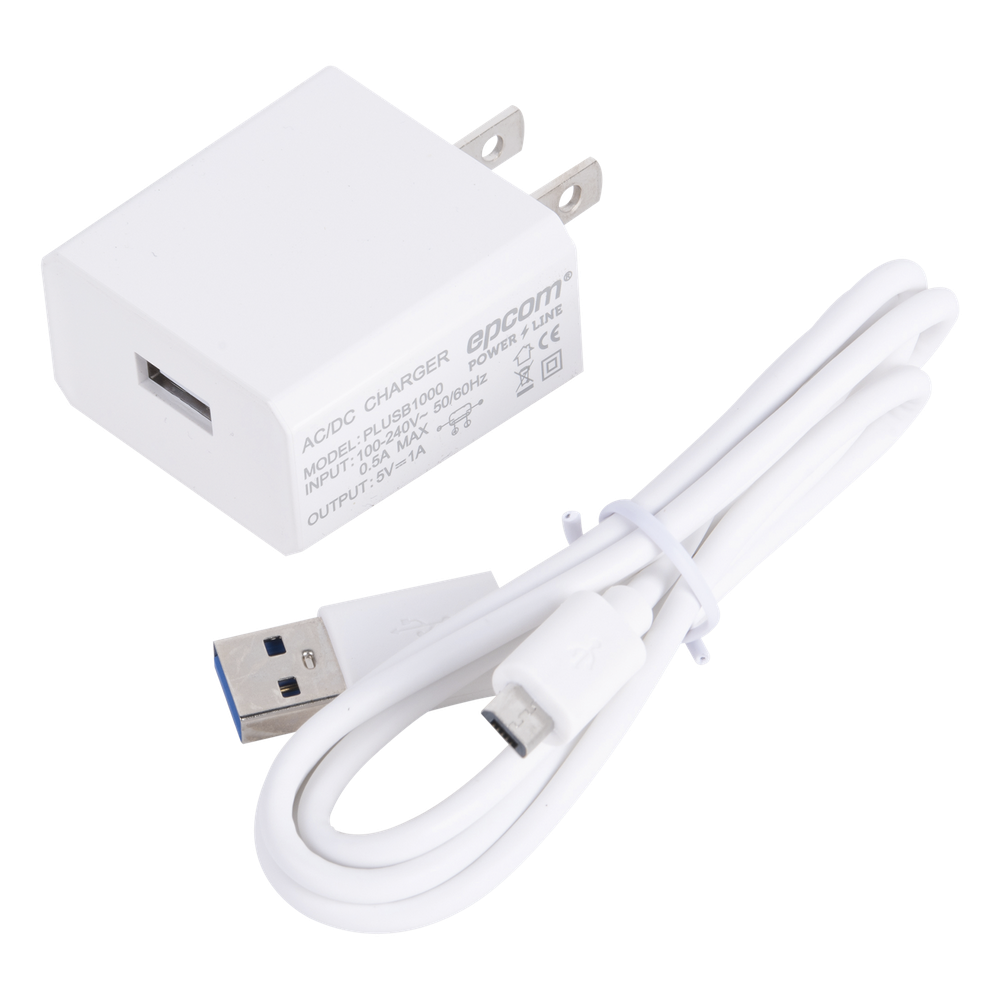 Cargador Micro-USB Profesional de 1 Puerto / 5 VCC / 1 Amper Para Smartphones y Tablets / Voltaje de Entrada de 100-240 VCA