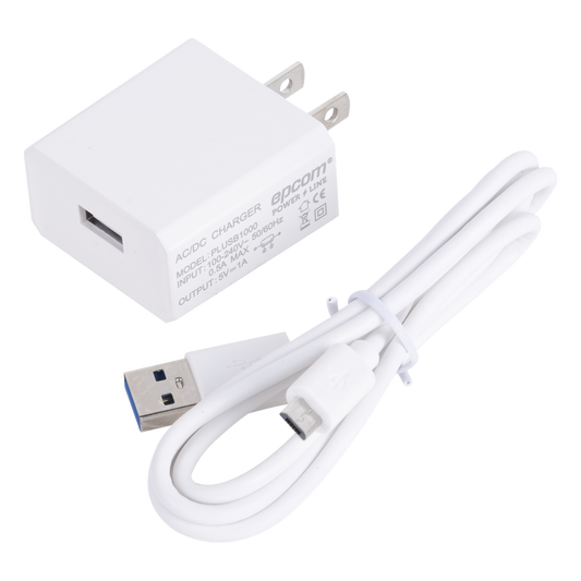 Cargador Micro-USB Profesional de 1 Puerto / 5 VCC / 1 Amper Para Smartphones y Tablets / Voltaje de Entrada de 100-240 VCA