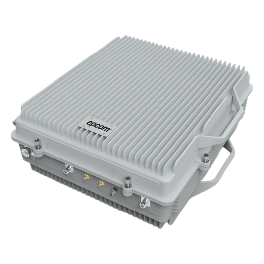 (HASTA 3 KILÓMETROS) Amplificador de Señal Celular TRI Banda / 2G, 3G, 4G y Llamadas / 20 Watts de Potencia / Ganancia DL 95 dB / Amplía la Cobertura Celular a Área Rural / IP65 Exterior