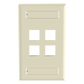 Placa de Pared Vertical, Salida Para 4 Puertos Keystone, Con Espacios Para Etiquetas, Color Marfil