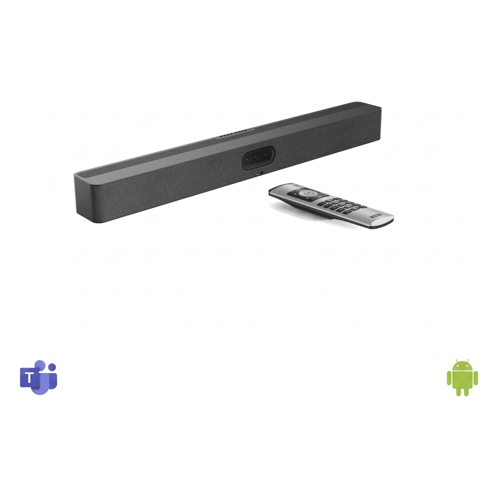 Barra de Videoconferencia A50 de Yealink para Salas Medianas y Grandes con Android Integrado para Microsoft Teams y Modo BYOD - Incluye Control Remoto