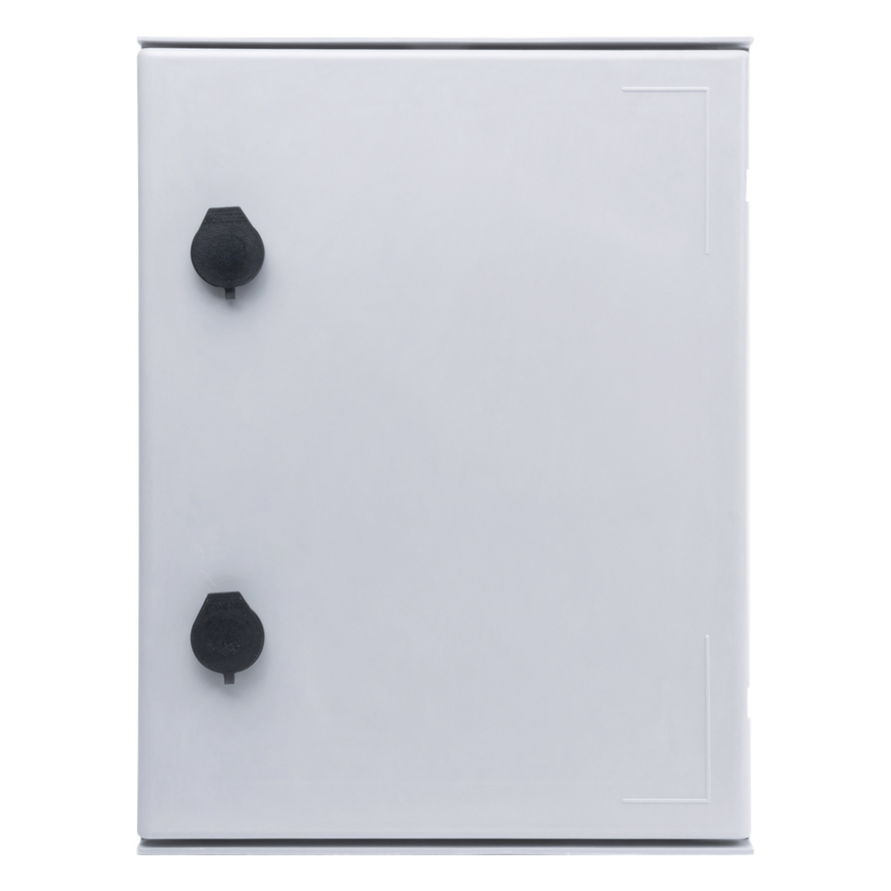 Gabinete de Poliéster IP65 Uso en Intemperie (300 x 400 x 200 mm) con Placa Trasera Interior de Plástico (Incluye Chapa y Llave).