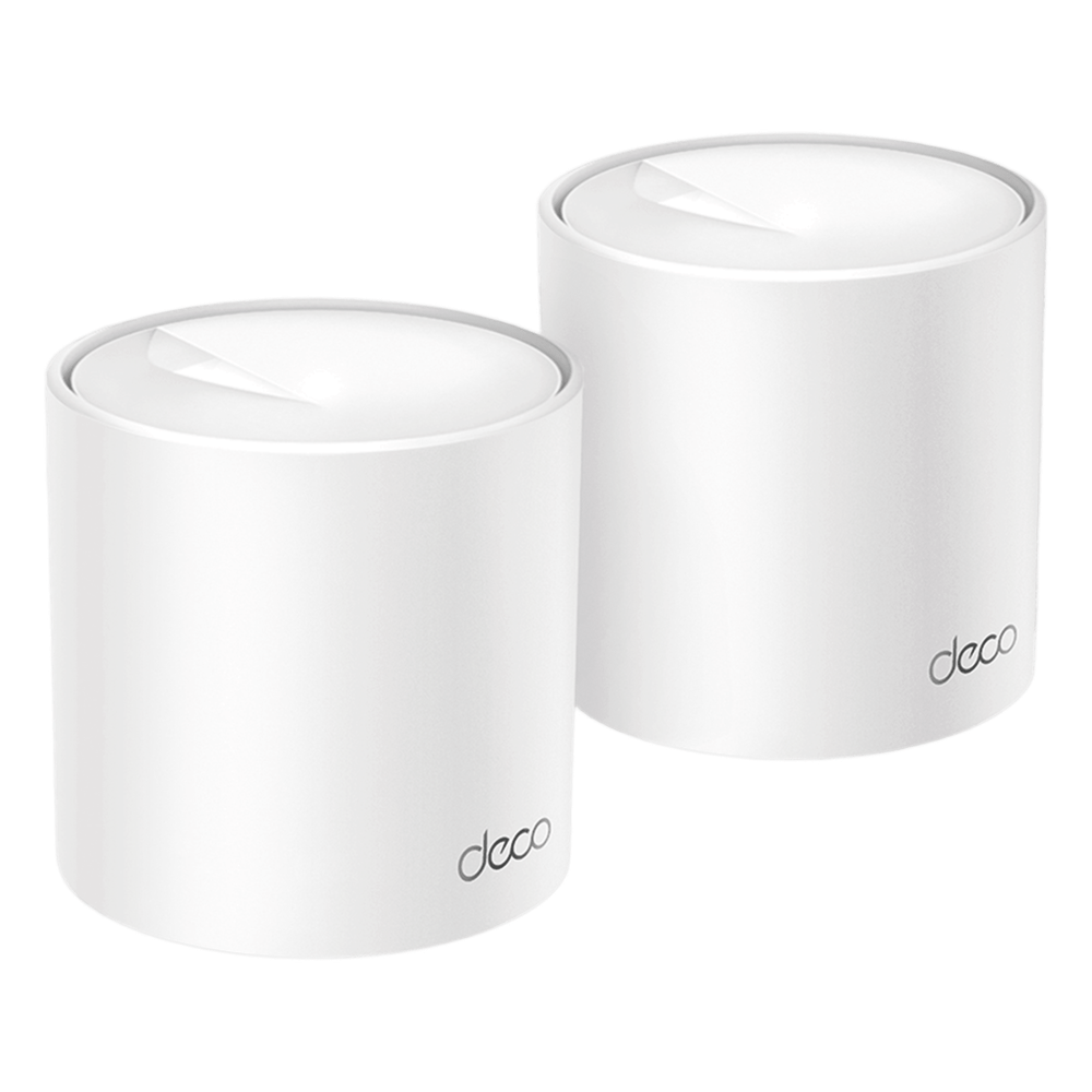 Kit 2 Routers Inalámbricos MESH Interior para Hogar / Doble Banda Wi-Fi 6 AX1500 Mbps / 2 Puerto Gigabit WAN/LAN / 2 Antenas Internas / Administración Mediante la App Deco (iOS, Android) / Protección HomeShield