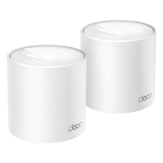 Kit 2 Routers Inalámbricos MESH Interior para Hogar / Doble Banda Wi-Fi 6 AX1500 Mbps / 2 Puerto Gigabit WAN/LAN / 2 Antenas Internas / Administración Mediante la App Deco (iOS, Android) / Protección HomeShield