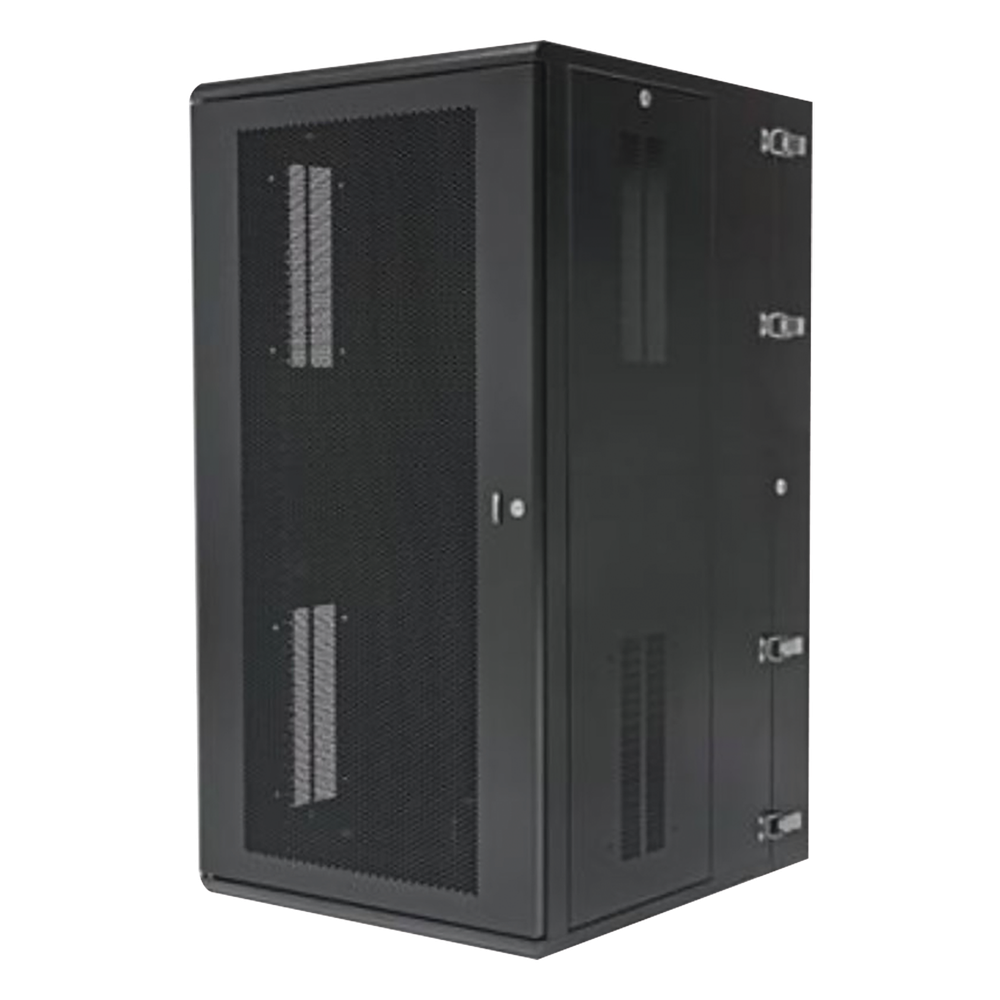 Gabinete PanZone de Montaje en Pared, de 19in, Puerta Ventilada, 26 UR, 635mm de Profundidad, Color Negro