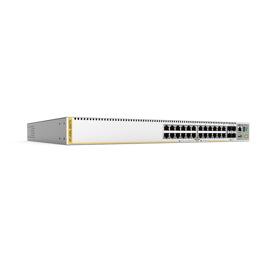 Switch inteligente de distribución o core, Stackeable, Capa 3, 24 x 1000 Mbps + 4 x SFP+ 10 G, Doble fuente de alimentación redundante