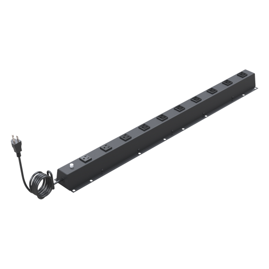 PDU Vertical de 10 Contactos (NEMA 5-15R). Volt. Ent./Sal.: 120Vca/15A compatible con Racks EIRL y EIQR.