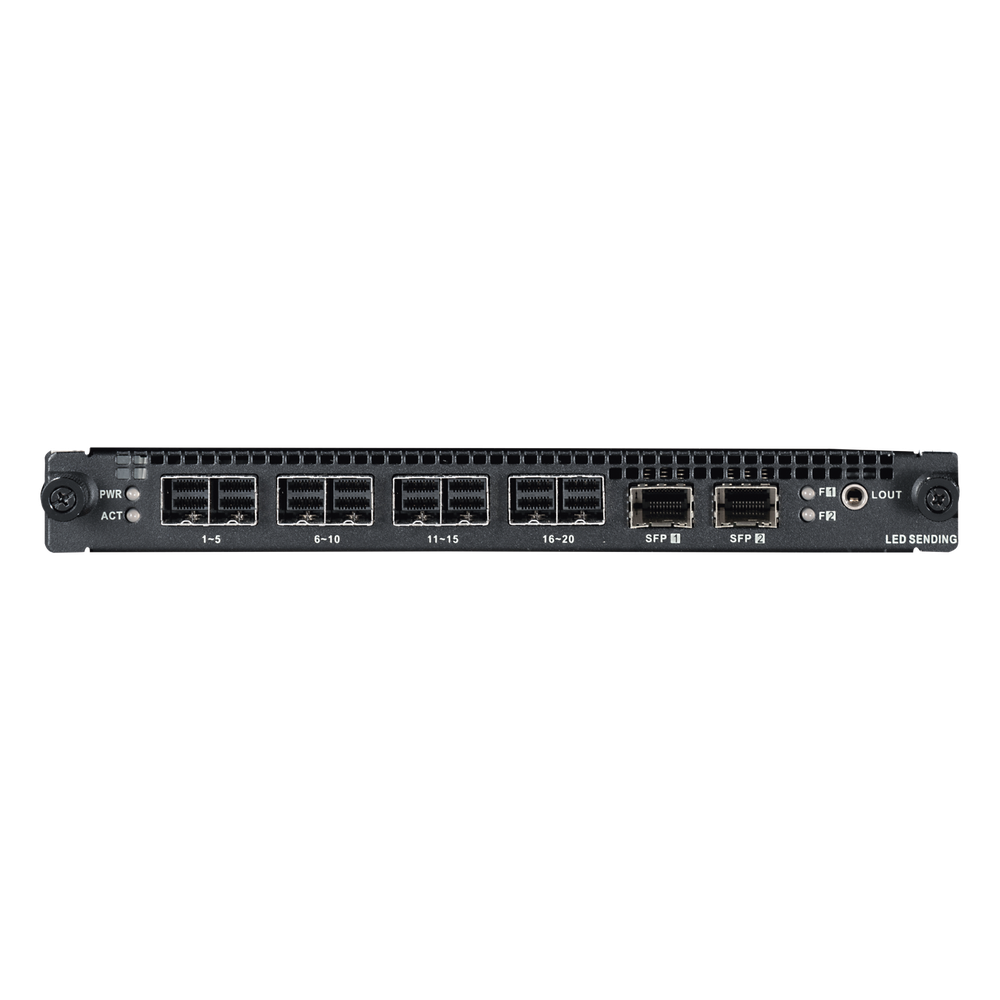 Tarjeta de Salida LED 4 miniSAS / 20 Puertos 1G + 2x10G Óptico / 10.4 MP / Compatible Serie DS-C30S (V2)