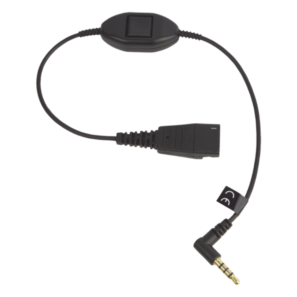 Jabra Cord QD a conector de 3.5 mm con Push-to-Talk para teléfonos celulares smartphones (8800-00-103)