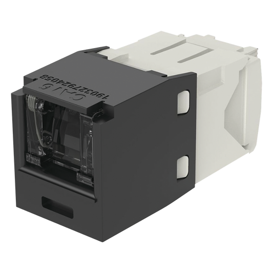 Conector Jack RJ45 Estilo TG con Ventana, Mini-Com, Categoría 6, de 8 Posiciones y 8 Cables, Color Negro