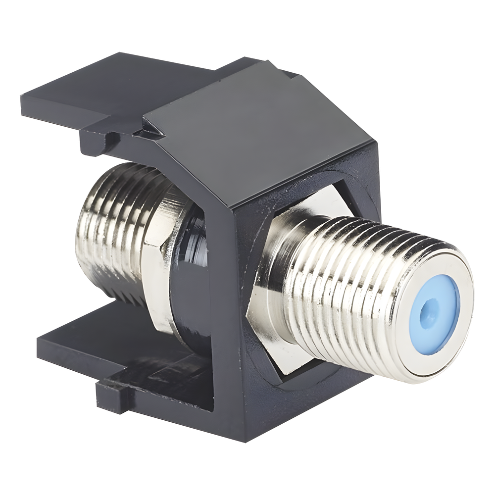 Módulo Acoplador Coaxial Tipo F, Keystone, de 75 Ohms, 3.0 GHz, Color Negro