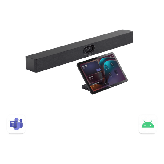 Barra de Videoconferencia Yealink A40 para Salas Medianas con Android Integrado para Microsoft Teams - No Requiere PC - Incluye Panel Touch