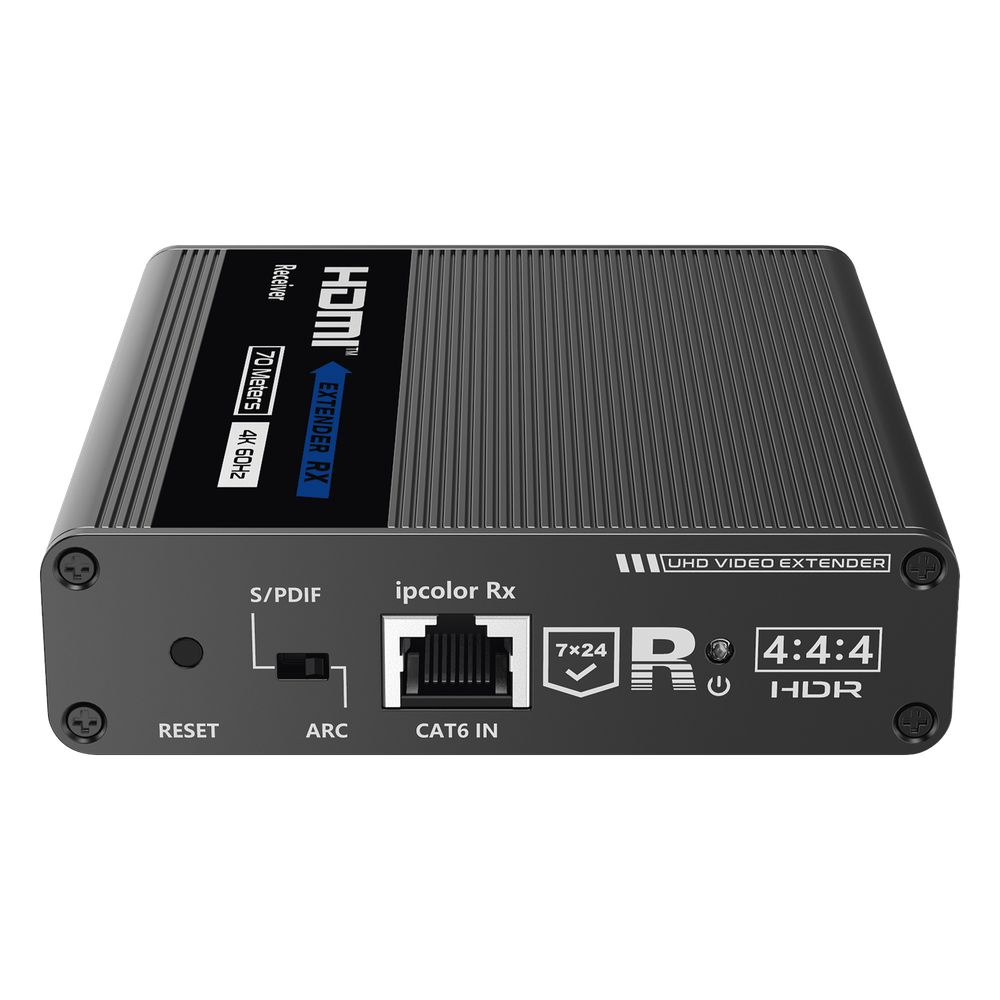Receptor Compatible para Kits TT- 676 / 4K@60Hz con IR / Distancia de 70 Metros / Conexión en Cascada de hasta 10 Receptores con TT676.