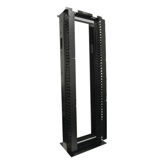 Rack de Aluminio System de 7ft x 19in, 45UR, Con organizadores verticales, conexión de tierra y accesorios de montaje