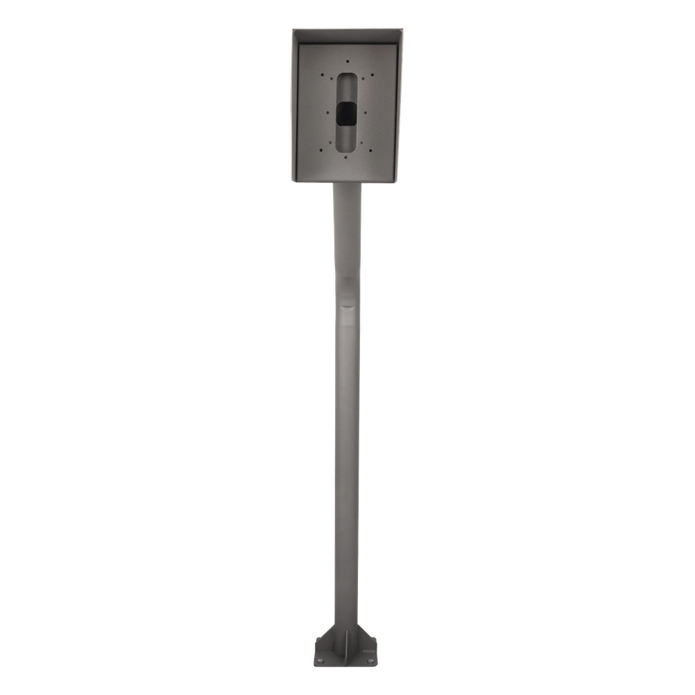 Poste y Cubierta industrial para montaje de Porteros IP Fanvil y Grandstream, altura de 1.2 metros, pintura electrostática color gris.