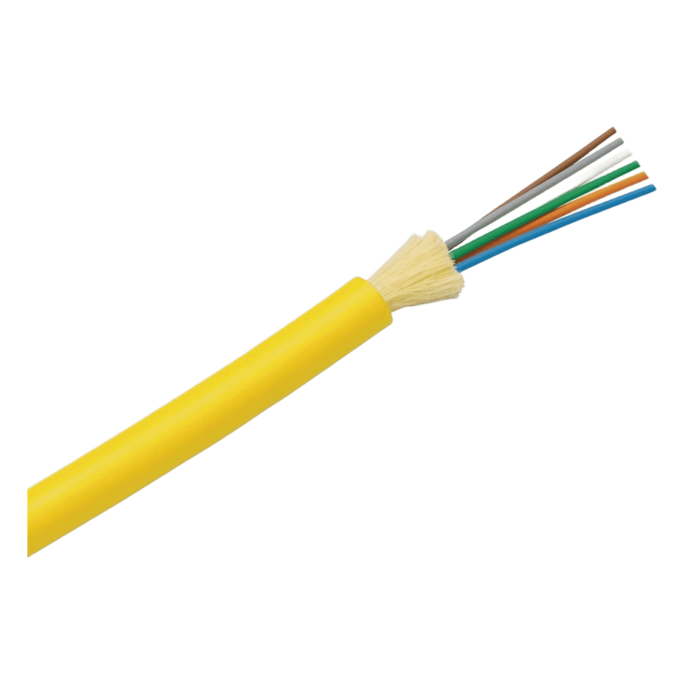 Cable de Fibra Óptica de 12 Hilos, Monomodo OS2 9/125, Interior, Tight Buffer 900um, No Conductiva (Dieléctrica), OFNR (Riser), Precio Por Metro