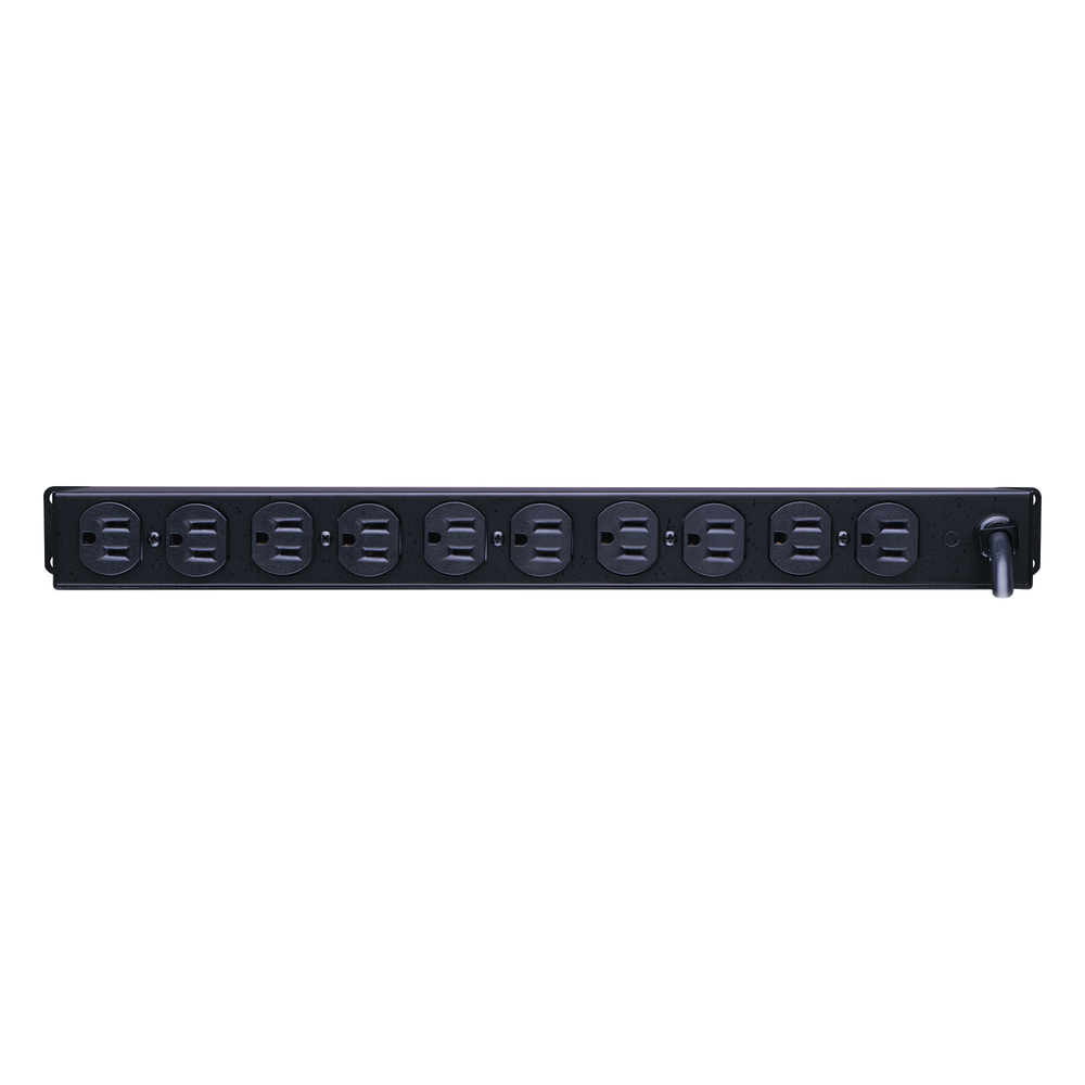 PDU Básico Para Distribución de Energía, Con 10 Tomas NEMA 5-15R Traseras, 1UR, 15 Amp, 120 Vca