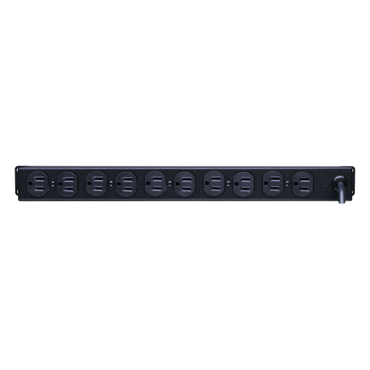 PDU Básico Para Distribución de Energía, Con 10 Tomas NEMA 5-15R Traseras, 1UR, 15 Amp, 120 Vca